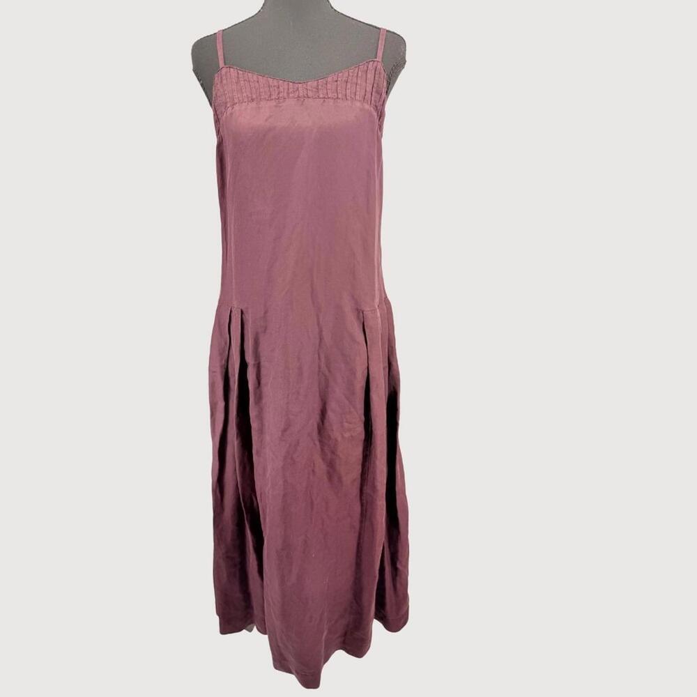 Burning Torch Los Angeles Plum Cupro Linen Maxi Dress